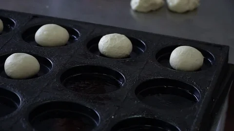 Blanks for buns on Pan Stock Footage 85338269