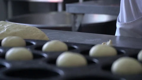 Blanks for buns on Pan Stock Footage 85338851