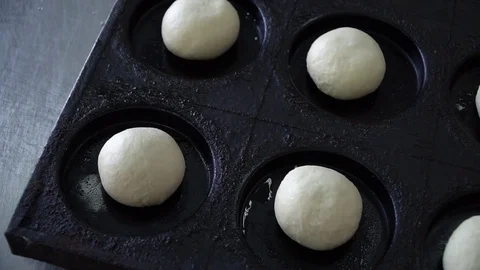 Blanks for buns on Pan Stock Footage 85339237