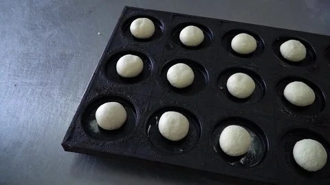 Blanks for buns on Pan Stock Footage 85339259