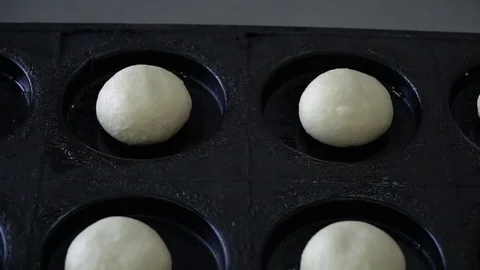 Blanks for buns on Pan Stock Footage 85340044