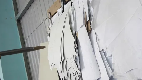 Blanks for clothes in a factory Stock Footage 130828518