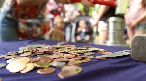 Blanks for the minting of coins Stock Footage 64252371