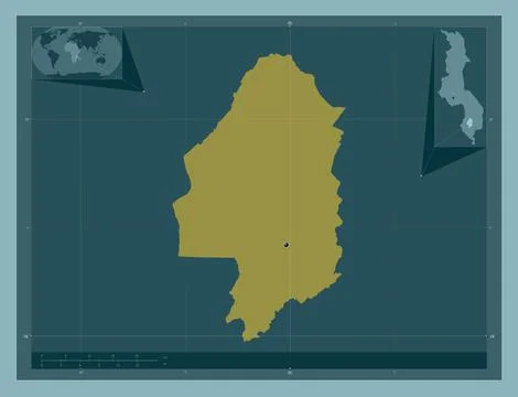 Blantyre, Malawi. Solid color shape. Locations of major cities of the region Stock Illustration