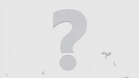 Blast Black and White Question Mark Isolated on alpha background Stock Footage 237598223