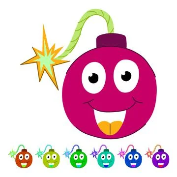 Blast bomb character vector cartoon graphic Stock Illustration