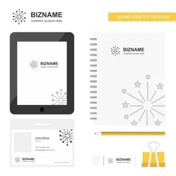 Blast Business Logo, Tab App, Diary PVC Employee Card and USB Brand Stationar Stock Illustration