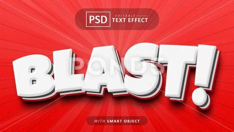 Blast cartoon style text effect editable PSD Template