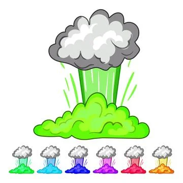 Blast explosion effect cartoon vector graphic イラスト素材