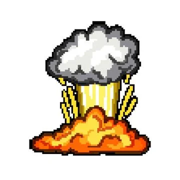 Blast explosion effect pixel art vector illustration Stockillustratie