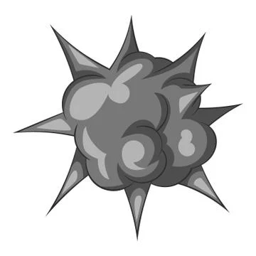 Blast with fire icon monochrome Stock Illustration