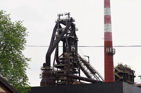 The blast furnace on the premises of Huta Pokoj in Ruda Slaska, Silesia, Poland. Stock Photos