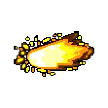 Blast gun flash pixel art vector illustration Stock Illustration