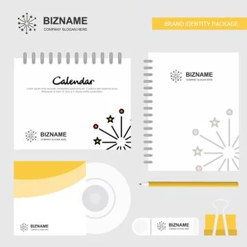 Blast Logo, Calendar Template, CD Cover, Diary and USB Brand Stationary Packa Stock Illustration
