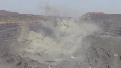 Blast in quarry Stock Footage 86628779