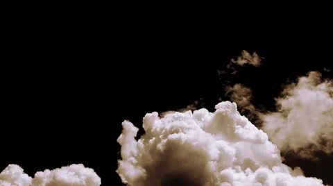 Blast off smoke (clouds, black sky) Stock Footage 25143376