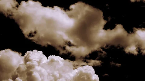 Blast off smoke (clouds, black sky) Stock Footage 25143391