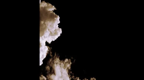 Blast off smoke (clouds, black sky) Stock Footage 25143478