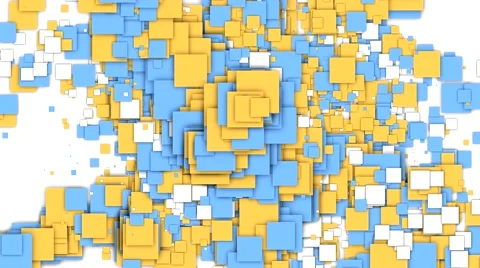 Blast of squares on white background Stock Footage 48847563