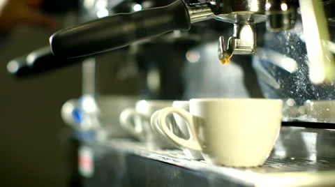 Blast of steam on coffee machine Stock Footage 22252131