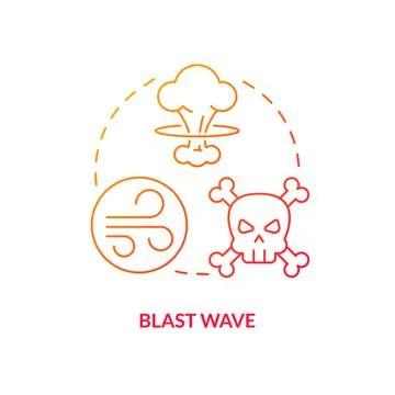 Blast wave red gradient concept icon Stock Illustration