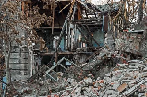 Blasted old building Stock-Fotos