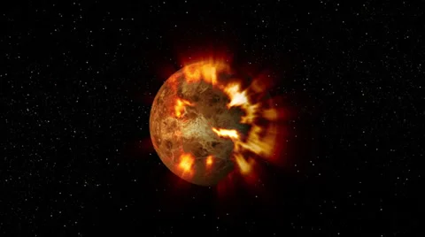 Blasted Planet Animation Stock Footage 35408986