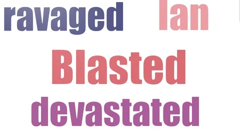 Blasted Word Cloud Animated Isolated Stock Footage 103667172