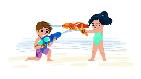 Blaster kid water gun vector Stock Illustration