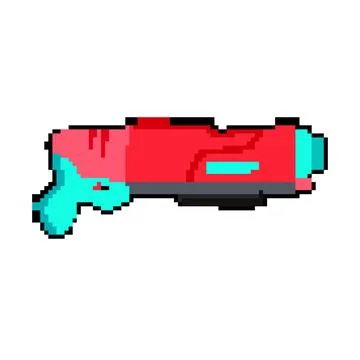 Blaster nerf gun toy pixel art vector illustration Stock Illustration