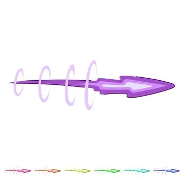 Blaster shot effect visual element with blue energy trail graphic Stock Illustration