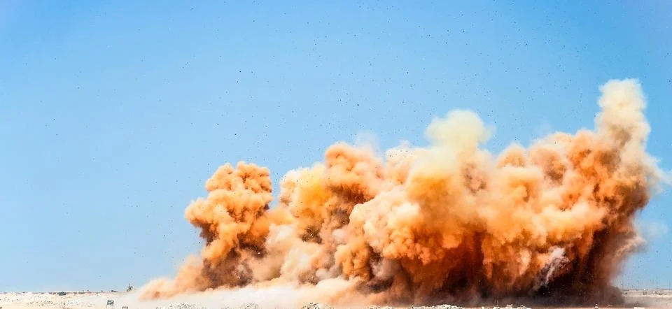 Blasting dust Stock Photos
