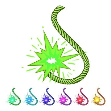 Blasting dynamite fuse cartoon vector graphic 库存插图