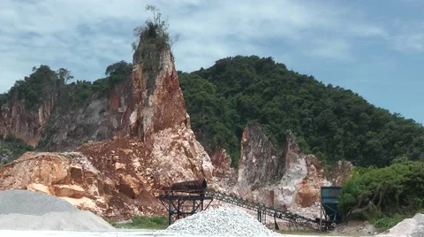 Blasting, Limestone quarry, Malaysia 스톡 동영상 64856491