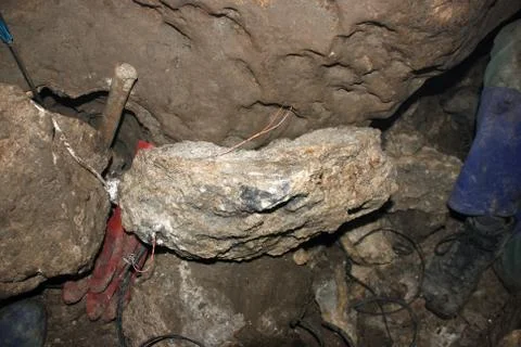 Blasting in the mine Stock Photos