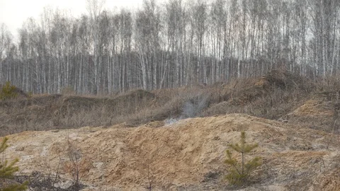 Blasting at the quarry, close-up Stock Footage 129415196