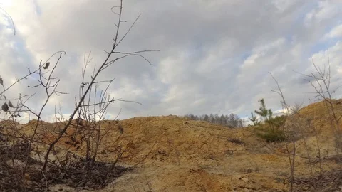 Blasting at the quarry, close-up Stock Footage 129415207