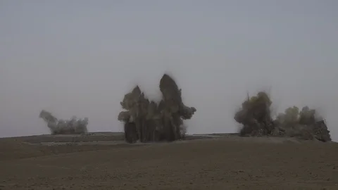 Blasting in a quarry  flat video Vidéo 95866842