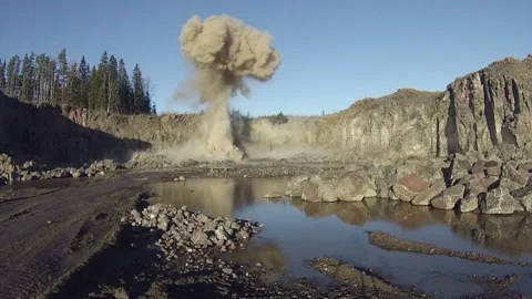 Blasting of rocks 2 Stock Footage 120058335