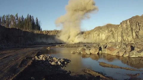 Blasting of rocks 3 Stock Footage 120058334