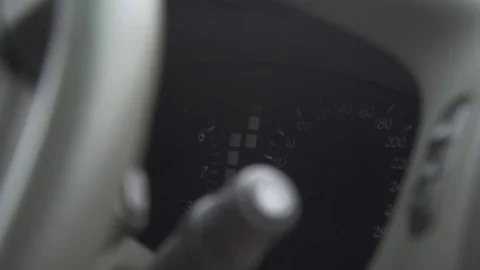 Blastoff the car, steering wheel, speedmeter Stock Footage 71769715