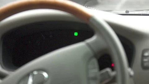 Blastoff the car, steering wheel, speedmeter Video stock 71769804