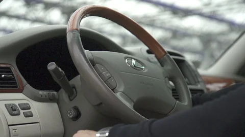 Blastoff the car, steering wheel, speedmeter Stock Footage 71769905