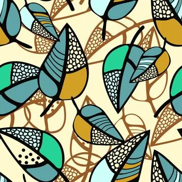 Blätter vector graphic seamless pattern with leafs Copyright: xZoonar.com/.. Stock Photos