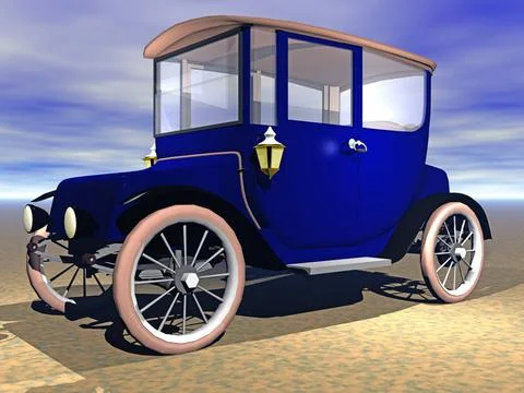 Blauer Oldtimer als Kutsche blauer Oldtimer als Kutsche Copyright: xZoonar... Stock Photos