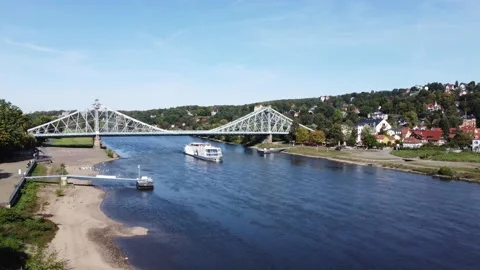 Blaues Wunder Bridge Dresden 1 Stock Footage 162318686