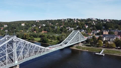 Blaues Wunder Bridge Dresden 2 Stock Footage 162318660
