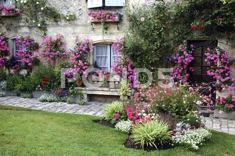 Blaye (gironde, aquitaine, france) : garden at summer Stock Photos