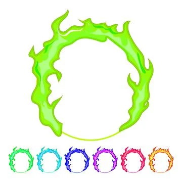 Blaze circle fire cartoon vector graphic Ilustração Stock