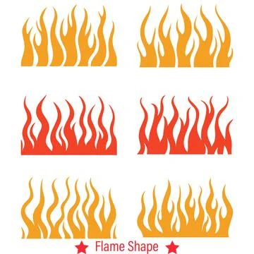 Blaze of Creativity  Vibrant Flame Silhouettes Set for Bold Artwork Stock Illustration